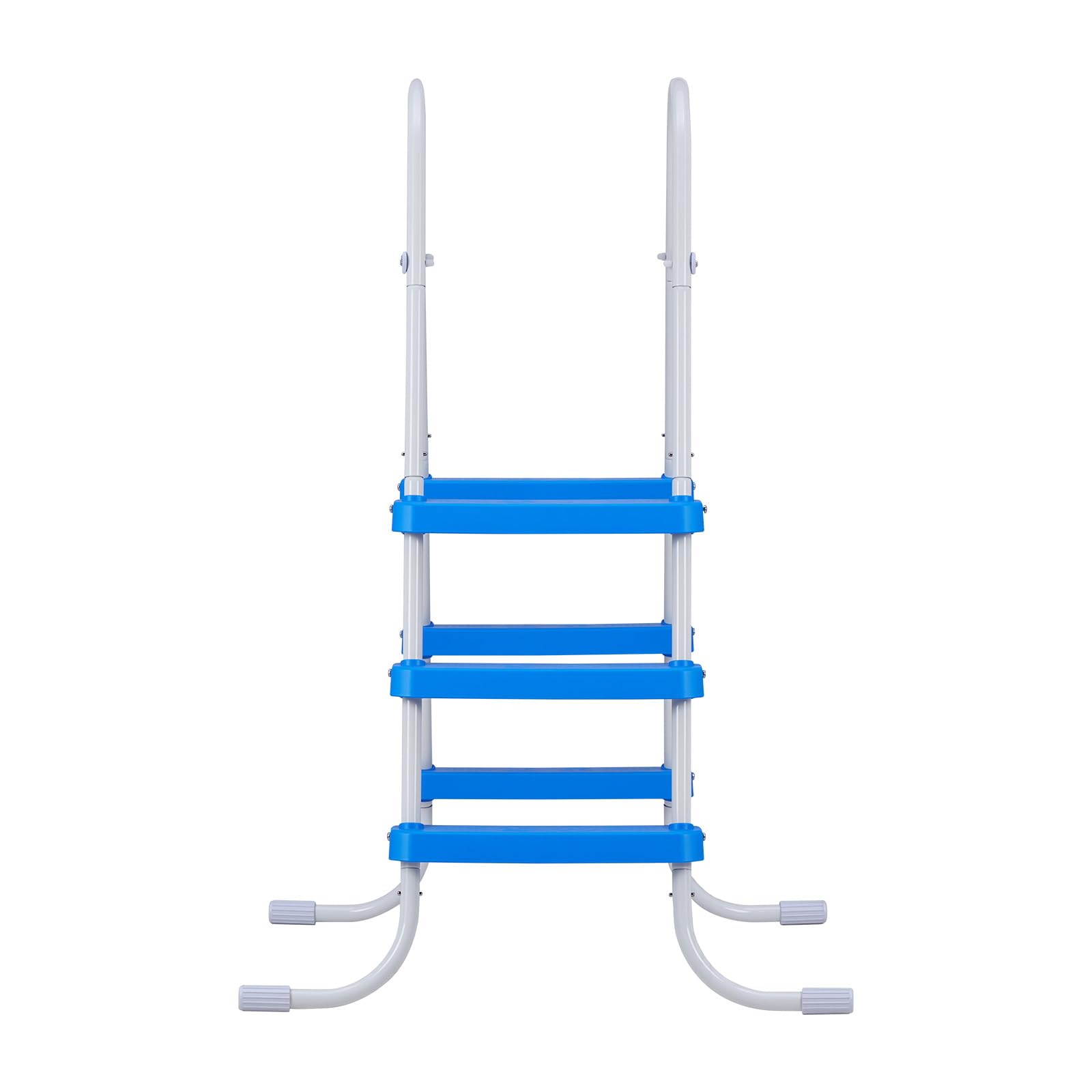 VEVOR Échelle de Piscine Hors Sol 91,4 cm Acier Carbone 3 Marches PP Antidérapantes Capacité Charge 136 kg Blanc Bleu