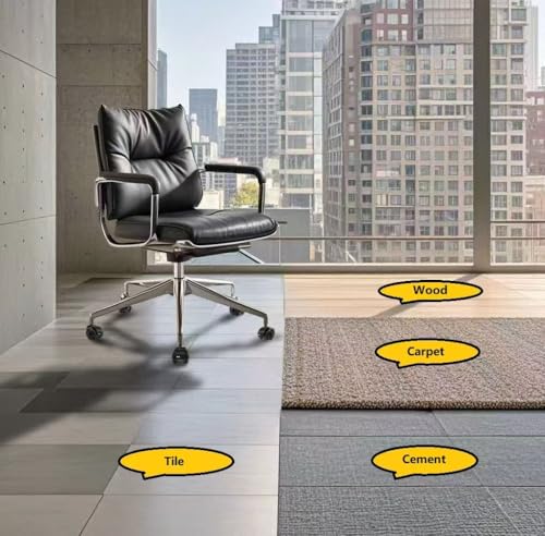 Office Chair Wheels, DSL Rubber Chair Casters Replacement Pack of 5 for Home and Office - Universal Size Supports up to 295kg/650lbs (Not 1KEA) – Suitable for All Types of Floors - Image 8