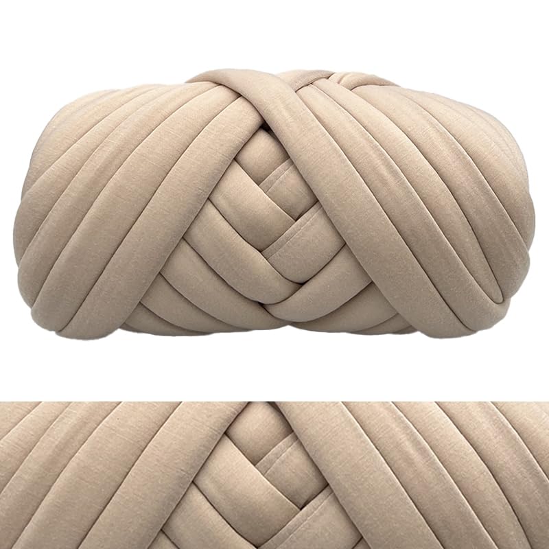Hilo grueso para tejer con los brazos Hilo grueso for tejer a mano, 500 g, 25 mm, multicolor(Camel)