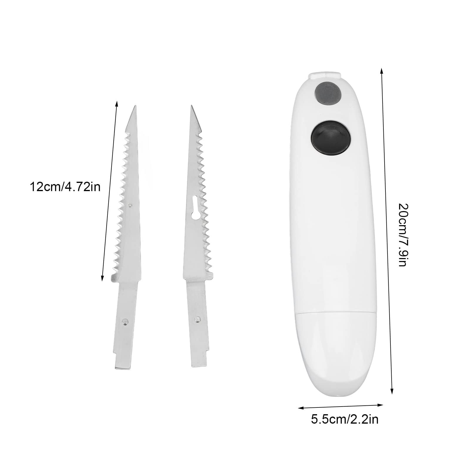 Couteau Électrique Sans Fil - Filet, Steak, Dé - Acier Inoxydable pour Cuisine, Dinde, Pain, Fromage, Légumes