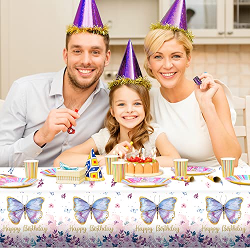 Butterfly Party Decorations, 3 Pcs Butterfly Themed Birthday Tablecloths, Purple Butterfly Birthday Decorations, Butterfly Themed Party Favors For Baby Shower Wedding Gender Reveal #TOP1