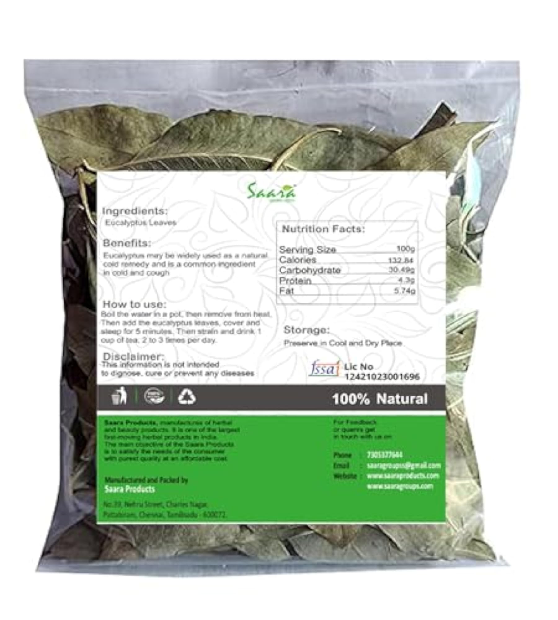 Eucalyptus Leaves for Hair Care, 50g