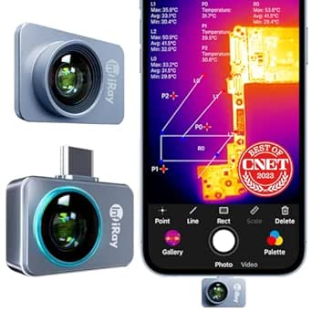 Thermal Imaging Camera – Android Type-C, InfiRay P2 Pro with Magnetic Macro Lens, 9g All-Metal Housing, 25Hz, Professional Grade Infrared Thermal Camera for Industrial, Home, PCB Detection