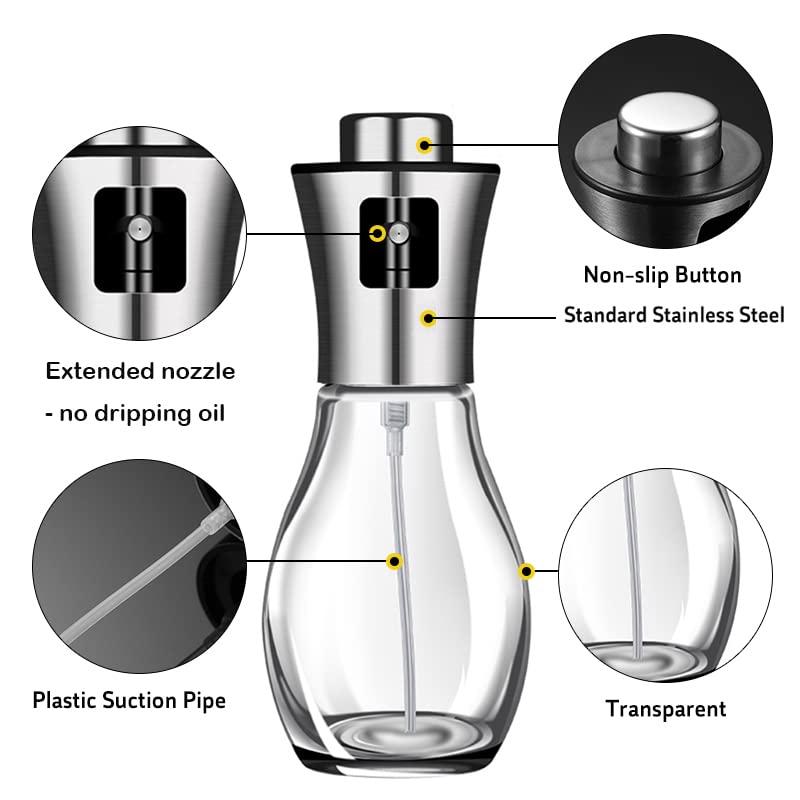 UNUSROOM Öl Sprayer 200ml Öl Sprüher Öl Sprühflasche,Multifunktional Olivenöl Sprüher, Essig und Öl Spender… - Image 4