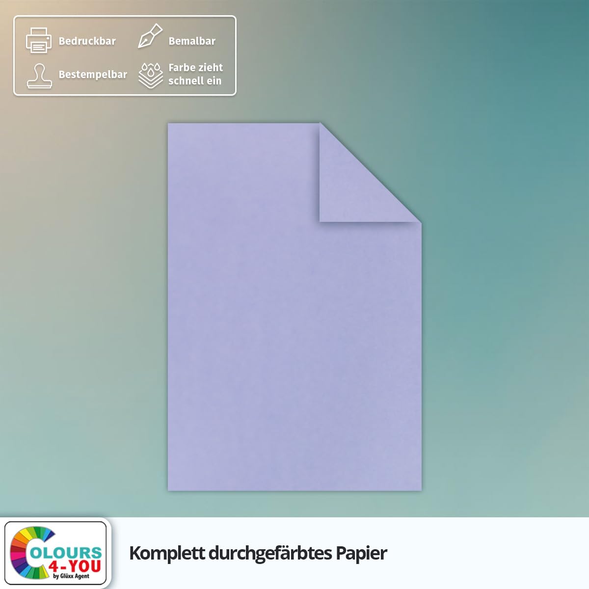 Colours-4-you papier do majsterkowania, 250 arkuszy papieru / kartonu, format A4, fioletowy, 21,0 x 29,7 cm, 225 g/m², arkusz plano, papier do majsterkowania, kolorowy karton