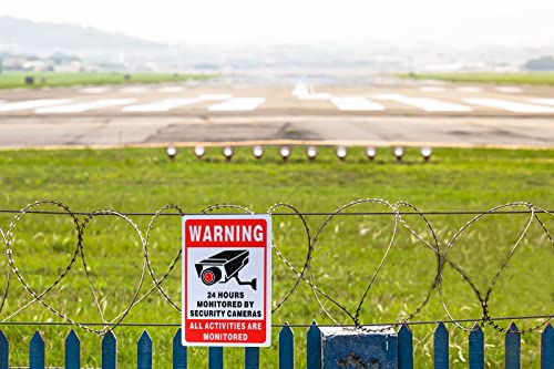 image for TrustBlai 24 Hour Video Surveillance Sign, 4 Pack Private Property No 