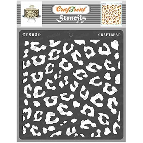 CrafTreat Reusable Cheetah Print Stencil – 6x6 Inch Cheetah Skin Pattern for Cake Decorating, Furniture Painting, DIY Crafts, and Home Décor Projects Cover
