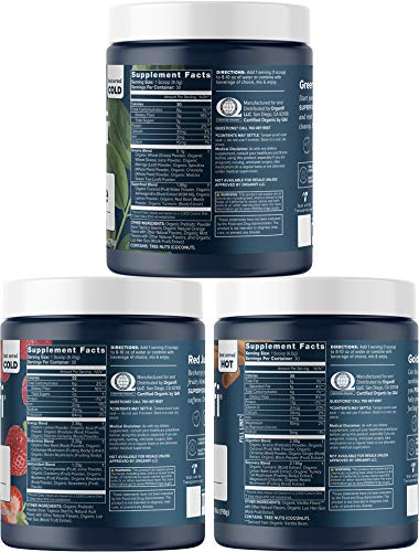 Organifi: Sunrise To Sunset Power Box (9.5 Oz. Each) - Superfood Powder - Green Juice, Red Juice, Golden Milk- 30-Day Supply - Organic - Vegan - Support Metabolism, Energy, And Sleep #TOP1