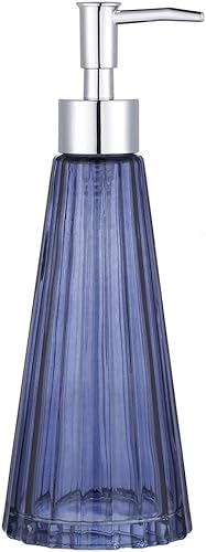 Dispensador de jabón con bomba, dispensador de jabón líquido recargable para encimera de baño, fregadero de cocina (azul)