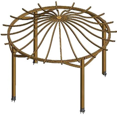 Round Wooden Garden Pergola with Arched Top - Diameter 482cm, H 338 cm