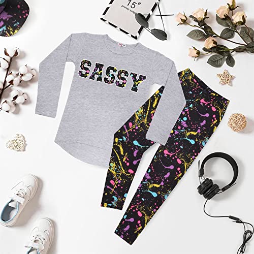 Image of A2Z 4 Kids Girls Love Crop Top T-Shirt And Splash Fashion Leggings Girls Pants Kids Outfit Sets Age 5-14 Years