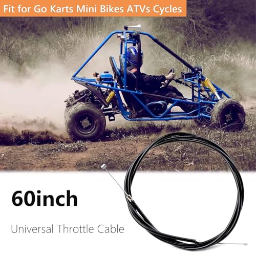 Image of 65 inch Universal Throttle Cable 60 inch Black Shell Length for Mini Bike Go Kart Cart Go-Cart ATV Cycle