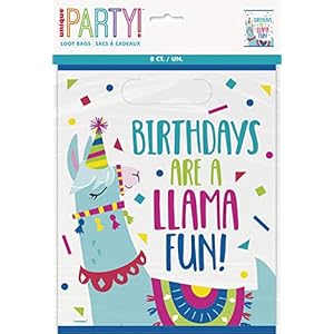 Unique Party 73233 – Feestzakjes – Lama Verjaardagsfeestje – Pak van 8