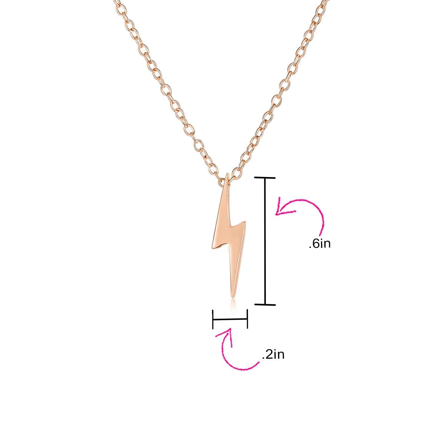 Pendientes De Tachuelas Colgantes En Forma De Rayo En Zigzag Geométrico Electrificado Con Flash De CZ Y Collar Para Mujeres Y Adolescentes Chapado En Oro Rosa Amarillo .925 De Plata Esterlina