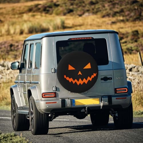 Image of Halloween Spare Tire Cover Ghost Face Tire Cover Universal Wheel Protectors Wheel Covers for Rv Camper Travel Trailer SUV Truck 14 Inch
