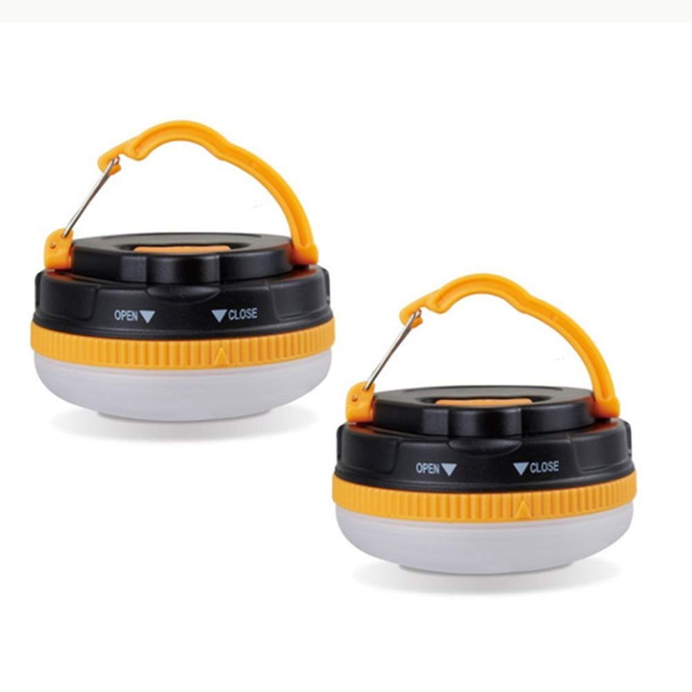 GL [2 Pack] Portable LED Camping Lantern, Tent Lantern with Retractable Hook and 5 Modes, Hiking, Outage, Fishing, Outdoors & Indoors Emergency Lighting Gear, Magnet Base, Battery Powered