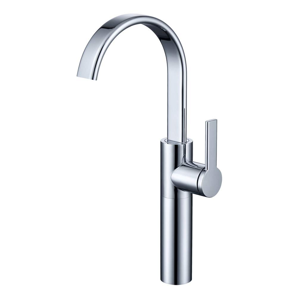 BHFPFZA Black Brass Gooseneck Kitchen Sink Faucet Single Handle Waterfall Mixer Tap Deck Mount Basin Tap for Modern Kitchens Slish & Design