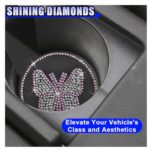 2PCS Bling Butterfly Coaster para portavasos de coche miniatura 3
