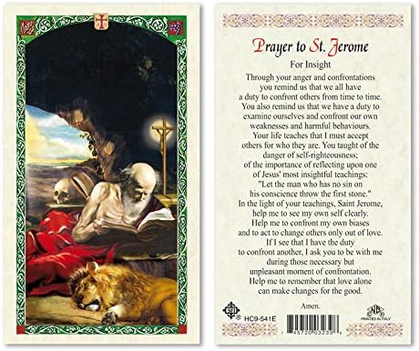 SAINT JEROME PRAYER CARD LAMINATED PRAYER CARDS ENGLISH