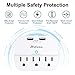 3 Outlet Surge Protector, Multi Plug Outlet Extender with 2 USB Wall Charger (Smart 2.4 A), Outlet Wall Adapter Power Strip for Travel Home, School, Office - 490Joules White
