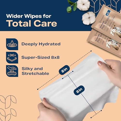 Dog Wipes for Paws and Butt - Plant Based Unscented (Pack of 400) - Pet Wipes for Dogs and Cats - Deodorizing Non Toxic Dog Wipes, +12 Additional Travel Wipes - Image 5