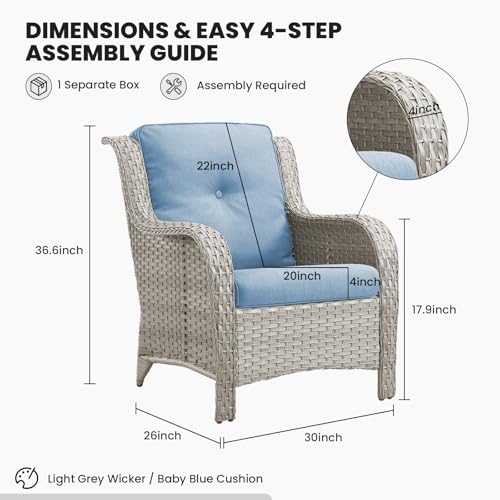 Patio-Dining-Chairs-Set-of-2-All-Weather-Wicker-Chair-Patio-Club-Chairs-Outdoor-Deep-Seating-Set-Patio-Furniture-with-Cushions-Light-Gray-Wicker Patio Dining Chairs Set of 2 All Weather Wicker Chair Patio Club Chairs Outdoor Deep Seating Set Patio Furniture with Cushions Light Gray Wicker