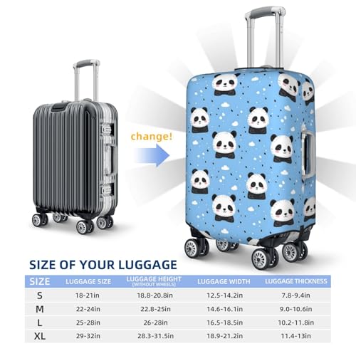 Luggage Cover - Panda Cute Cartoon Print Travel Suitcase Covers For Luggage, High Elasticity Suit Case Cover Protector Fits 18-32 Inch2