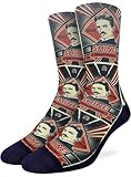 Good Luck Sock Men's Nikola Tesla, King of Lightning Socks, Adult, Shoe Size 8-13