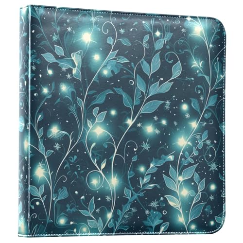 Kigai Leaves Photo Album Self Adhesive Scrapbook Album Leather Cover DIY Picture Scrap Book with 20 Adhesive Sheets, 11.8x24x0.8 inch