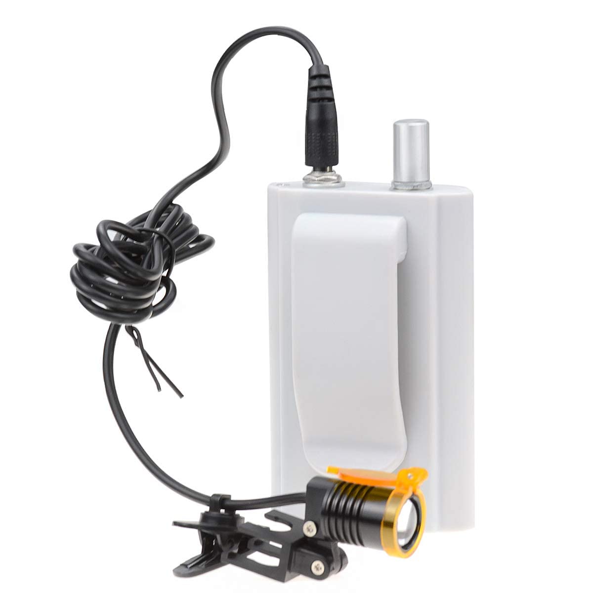 Chirurgische Zahnärztliche 3W LED Scheinwerfer Clip On Taille Hängende Art mit Filter Gürtelclip Stirnlampe für Brille (Silber)