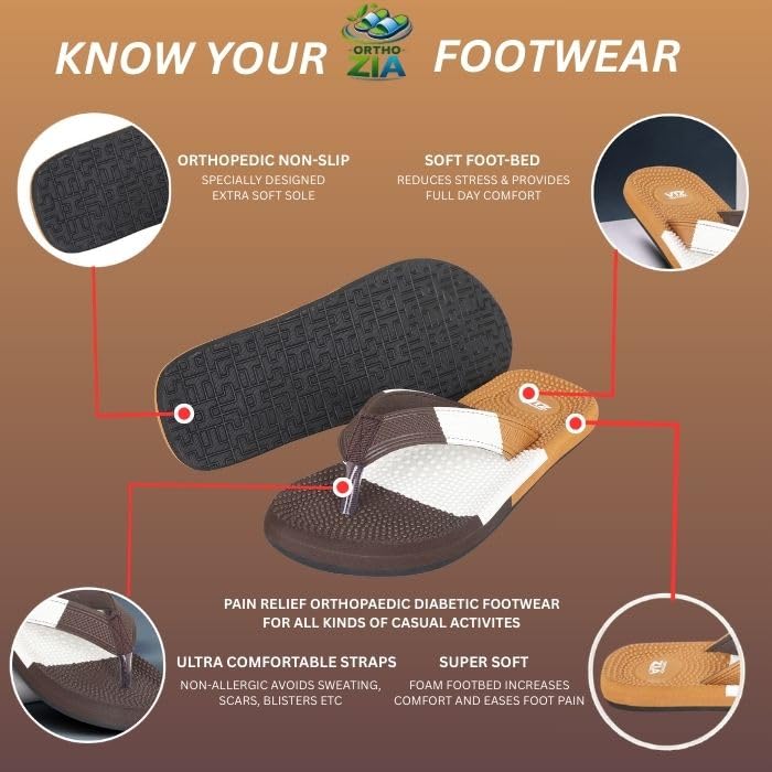 Image of Men's Orthopedic Comfort Flip Flops Slippers | Cushioned Footbed | Anti-Slip Sole | Men,s Slippers