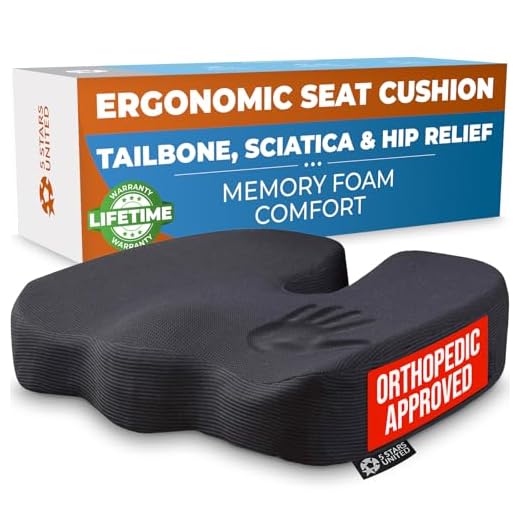 Seat Cushion for Office Chairs - Fits 18"x14" Seats, Tailbone, Coccyx Pain Relief - Butt, Pressure & Sciatica Relief - Gaming, Wheelchair, Car & Desk Pillow, Black