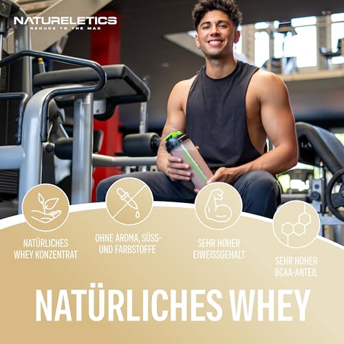NATURELETICS VANILLE 1kg - Natürliches Premium Whey Protein aus Deutschland ohne Zusatz von Zucker, Süßstoffe, Aspartam & Sucralose - kohlenhydratarm – 22,6 % BCAA – reines Eiweißpulver