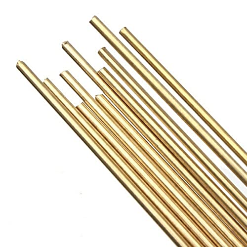 10 piezas de barra de latón sólido redonda, varillas de 4 mm x 100 mm, barra redonda en stock para mango de cuchillo, parte de bricolaje, juguetes, accesorios