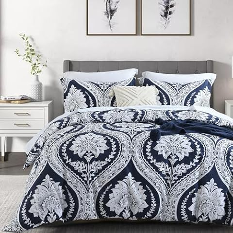 Y-PLWOMEN Navy Duvet Cover King Size Set Cover