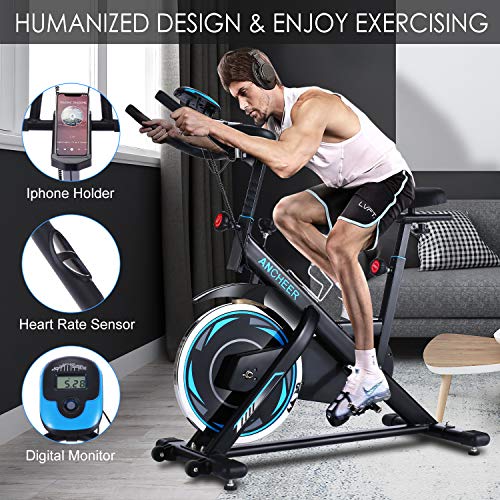 ANCHEER 49Lbs Exercise Bike Stationary, 330 Lbs Weight Capacity - Cycling Bike Heart Rate Monitor & Tablet Holder and LCD Monitor for Home Workout - Home Fitness Guru ANCHEER 49Lbs Exercise Bike Stationary, 330 Lbs Weight Capacity - Cycling Bike Heart Rate Monitor & Tablet Holder and LCD Monitor for Home Workout - Image 7