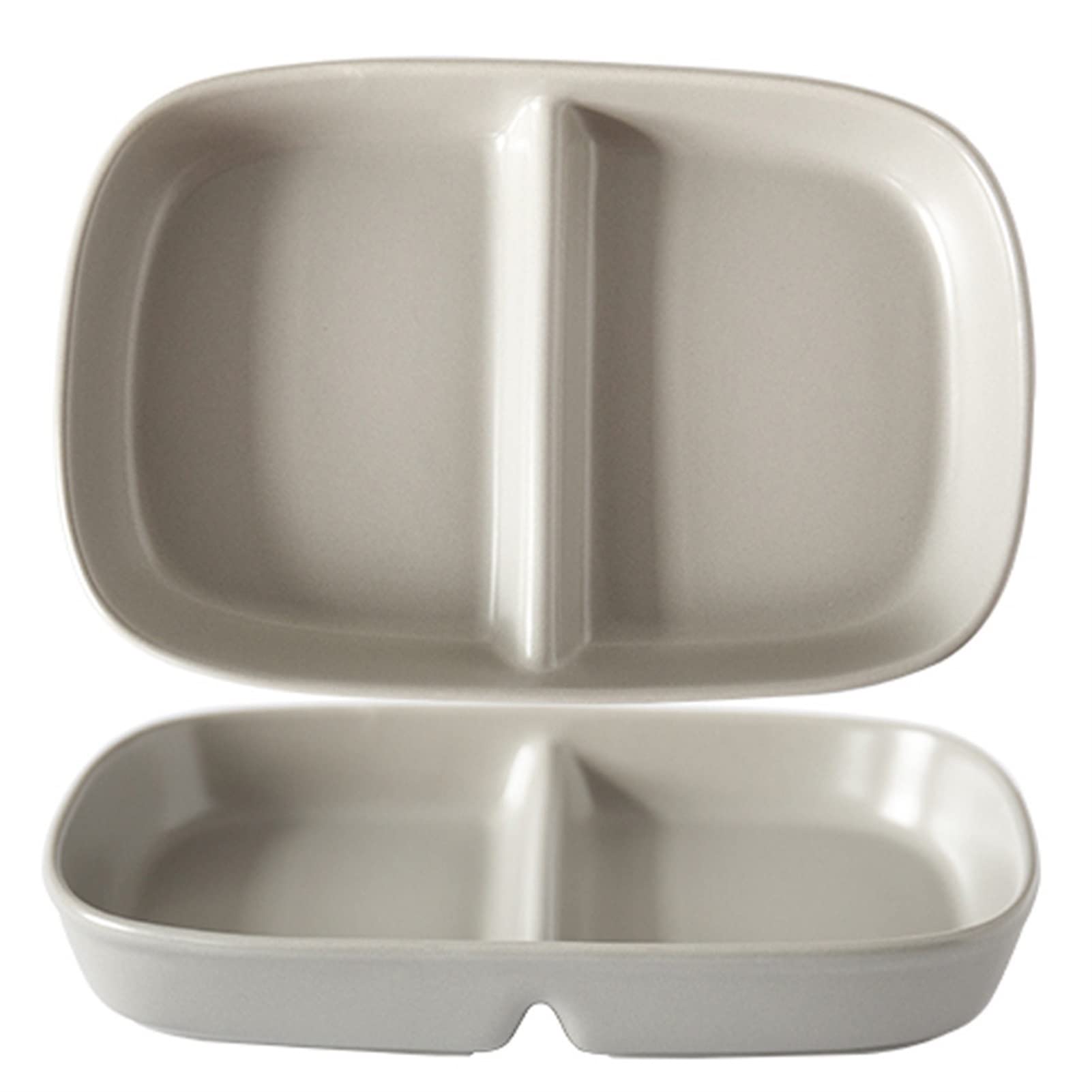 Taca do serwowania z 2 przegródkami, dzielone talerze Wyjątkowy talerz porcelanowy z przegródkami Podawaj chipsy i dipy, cukierki, orzechy, owoce, warzywa Dania z przekąskami Idealne na imprezy (Colo