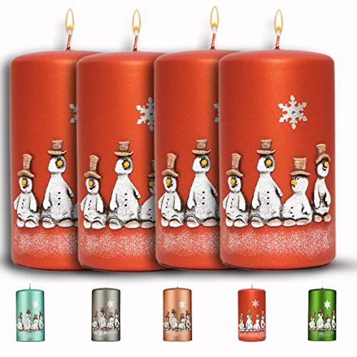 WIKAKERZEN Weihnachtskerze für Adventskranz – 4 Set 13x7cm -...