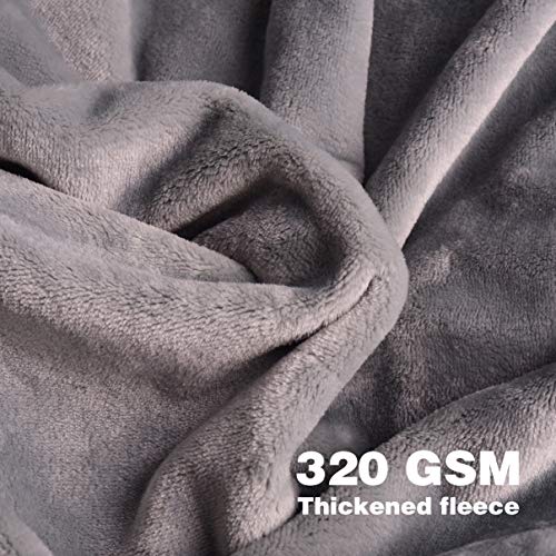 EIUE Comfortable Flannel Fleece Throw Blanket,Ultra Soft Nap Bedding Coverlets Quilt for Couch Sofa Bed Traveling,Lightweight Bed Blanket for All Season.(Grey,40x60 inches) - Thumbnail 6