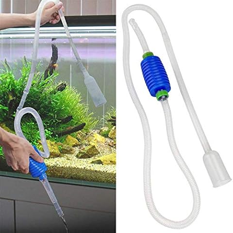 Offfay Aquarium Gravel Cleaner, Fish Tank Gravel Cleaner, Vacuum Syphon Pump Cleaning Kit Hand Siphon Pump for Fish Tank, Water Changing and Filter Sand Cleaning Cover