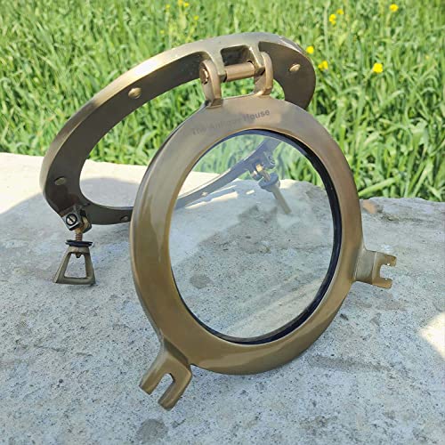 Hublot antique transparent de 22,9 cm rond en verre transparent pour bateau