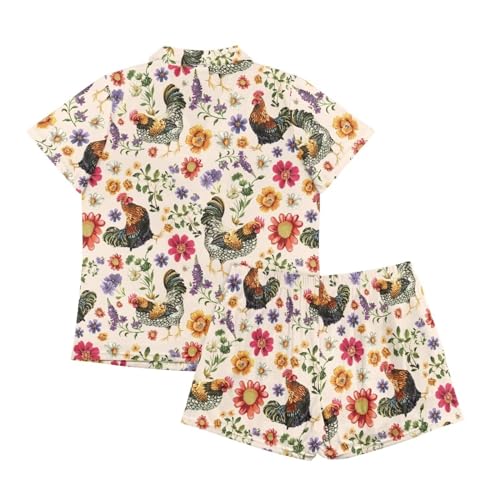 Image of Women's Short Sleeve Sleepwear Pajamas Nightwear with Pockets | skin-friendly breathable material resists pilling fading and deformation after repeated washing