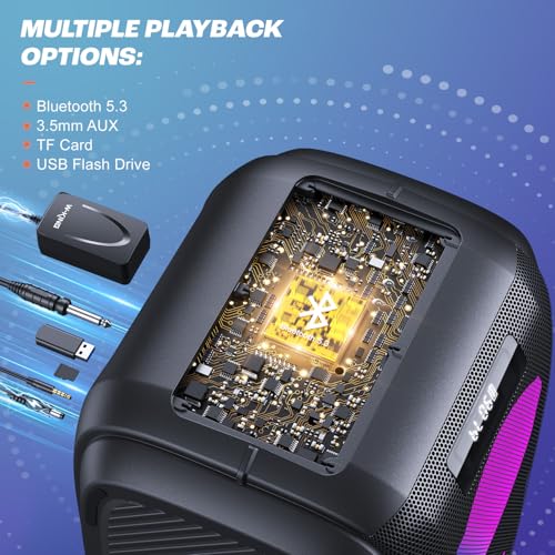 W-King 250W Peak Party Large Bluetooth Speaker Loudest Boom Box/Massive 120Db/12 Custom Bass thumb #7