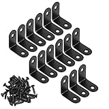 30mm Black Corner Brace L Bracket Corner Bracket Right Angle Brace Brackets Fastener Stainless Steel/Pack of 15