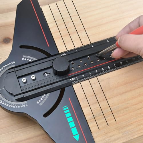 T Ruler Angles Finder Aluminum Marking Line Ruler Multifunctional Protractor for Construction Layout and Measuring Tool - Image 2