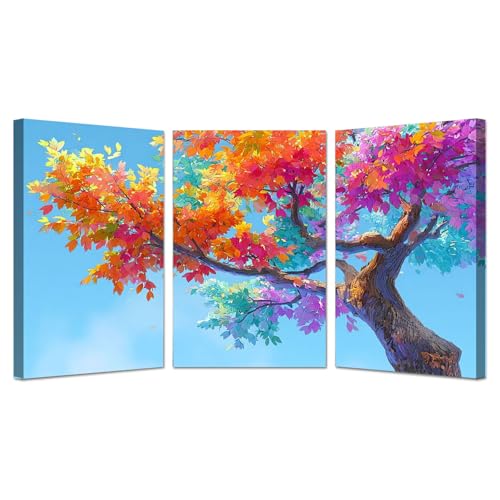 �m�[�u�����h�i 3���Z�b�g�~�̐�̕��i�|�X�^�[�ƃv�����g����ǃA�G����I�ʐ^ �J���t���Ŕ������� �ŉ�L�����o�X �C���e���A �ǃA�[�g�p�l�� - �X�̕ǎʐ^�k���̃��r���O���[���̕ǂ̑���(�I�����W)-50x70cmx3 �z����