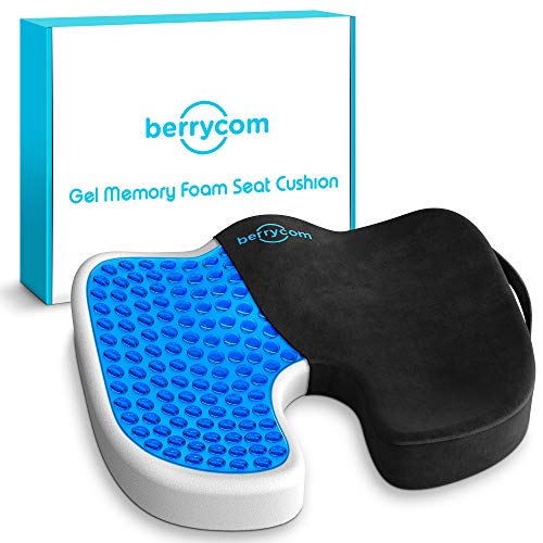 Coccyx Seat Cushion - Comfortable Gel Orthopedic Memory Foam Relieves Back, Sciatica