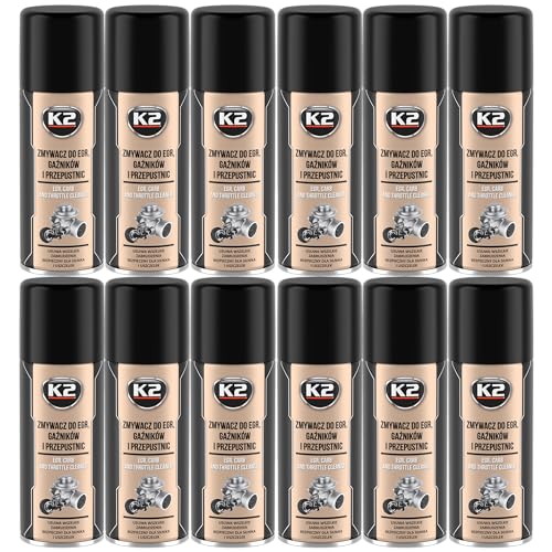 K2 Limpiador de Carburadores Pack de 12 - Aditivo para Limpiar Válvula EGR Mariposas Inyectores - Limpia Carburador - Limpieza Interior y Exterior - Ideal para Motores de 4 y 2 Tiempos - 400 ml