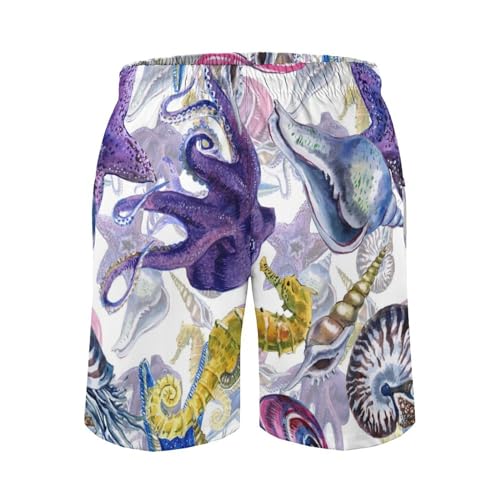 Short de bain séchage rapide UMENG à motif pieuvre originale