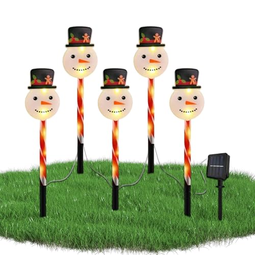 Éclairage de poteau de jardin de Noël bonhomme de neige étanche réglable pour cour